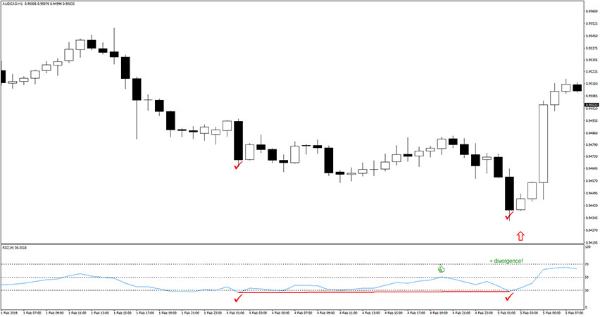 RSI FWA Divergence Indicator in action.